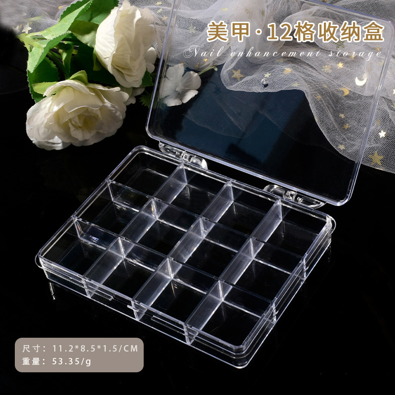 Nail Art Inspo - 6/12/24grids Empty Clear Plastic Organizer Box