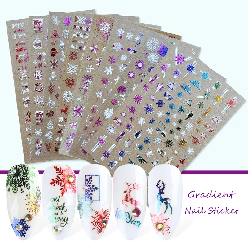 Nail Art Xmas Stickers - Xmas Nails Stickers Winter Santa Claus