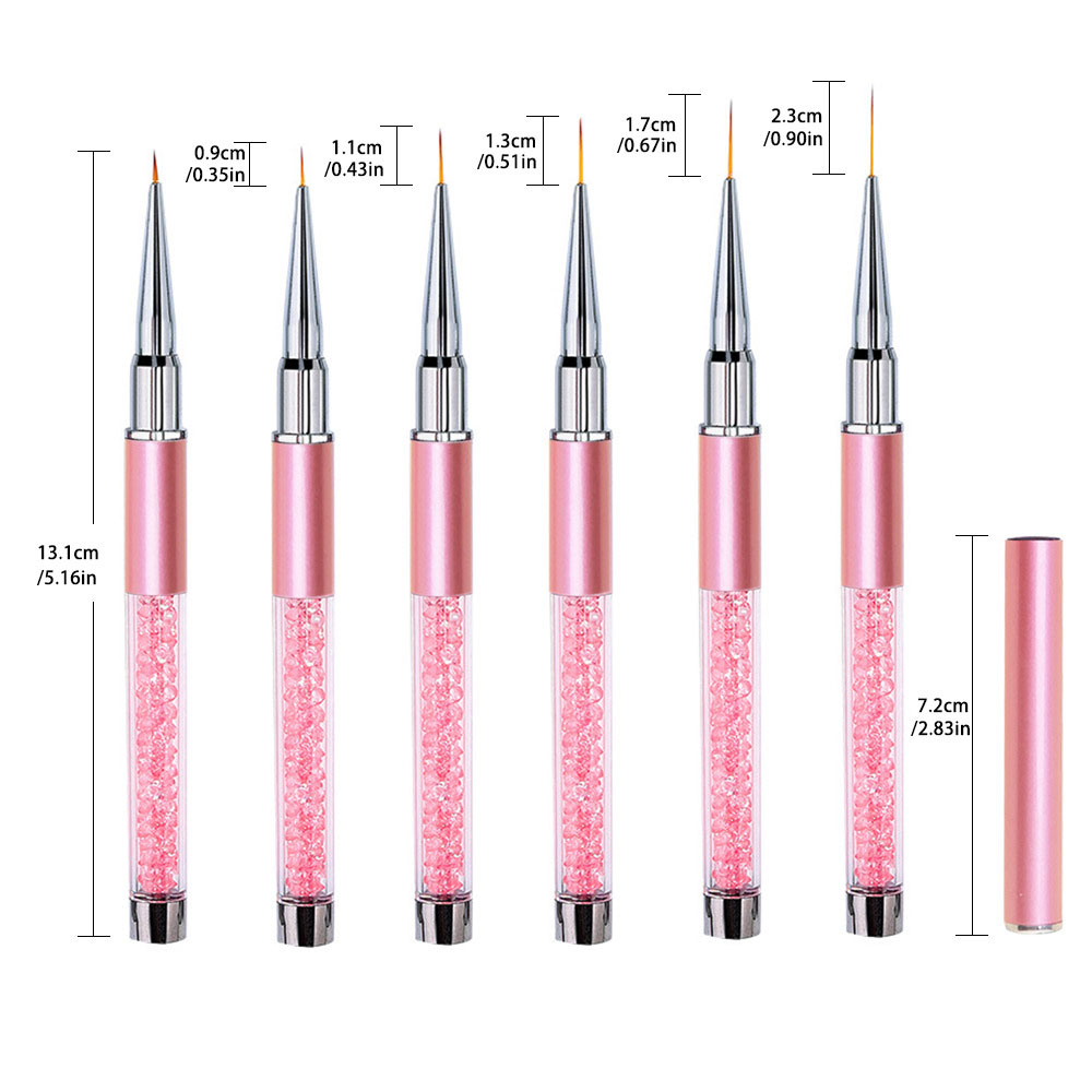 Nail Art Sch - 6pcs/Set Acrylic French Stripe Nail Art