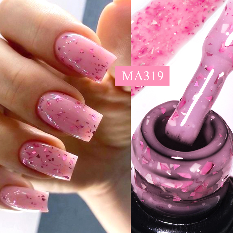 Nail Foil Transfer - MEET ACROSS 7ml Pink Glitter Rubber