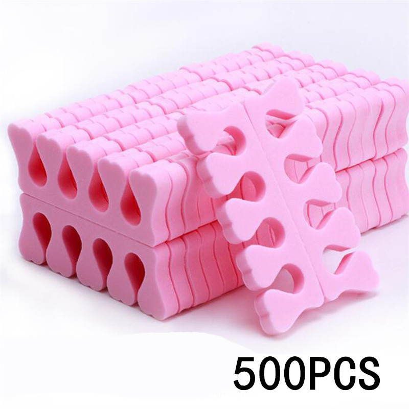 Nail Art Inspo - 50/100/500pcs Pink Sponge Finger Toe Separators