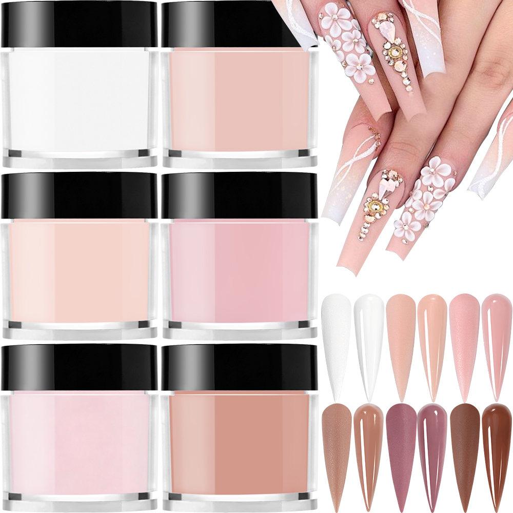 Acrylic Powder Clear - 6Colors/Set Acrylic Powder Professional Pink Clear