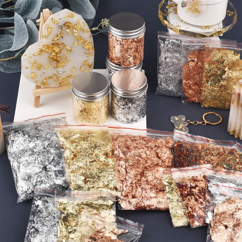 Nail Foil Transfer - 1/2/3/5/10g Imitation Gold Sliver Copper Foil