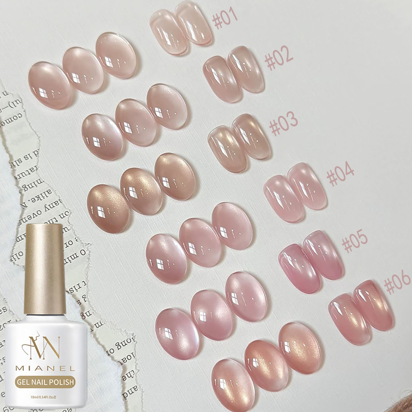 Nail Art Pink Cat Eye - MIANEL 10ML Lover Pink Series Cat