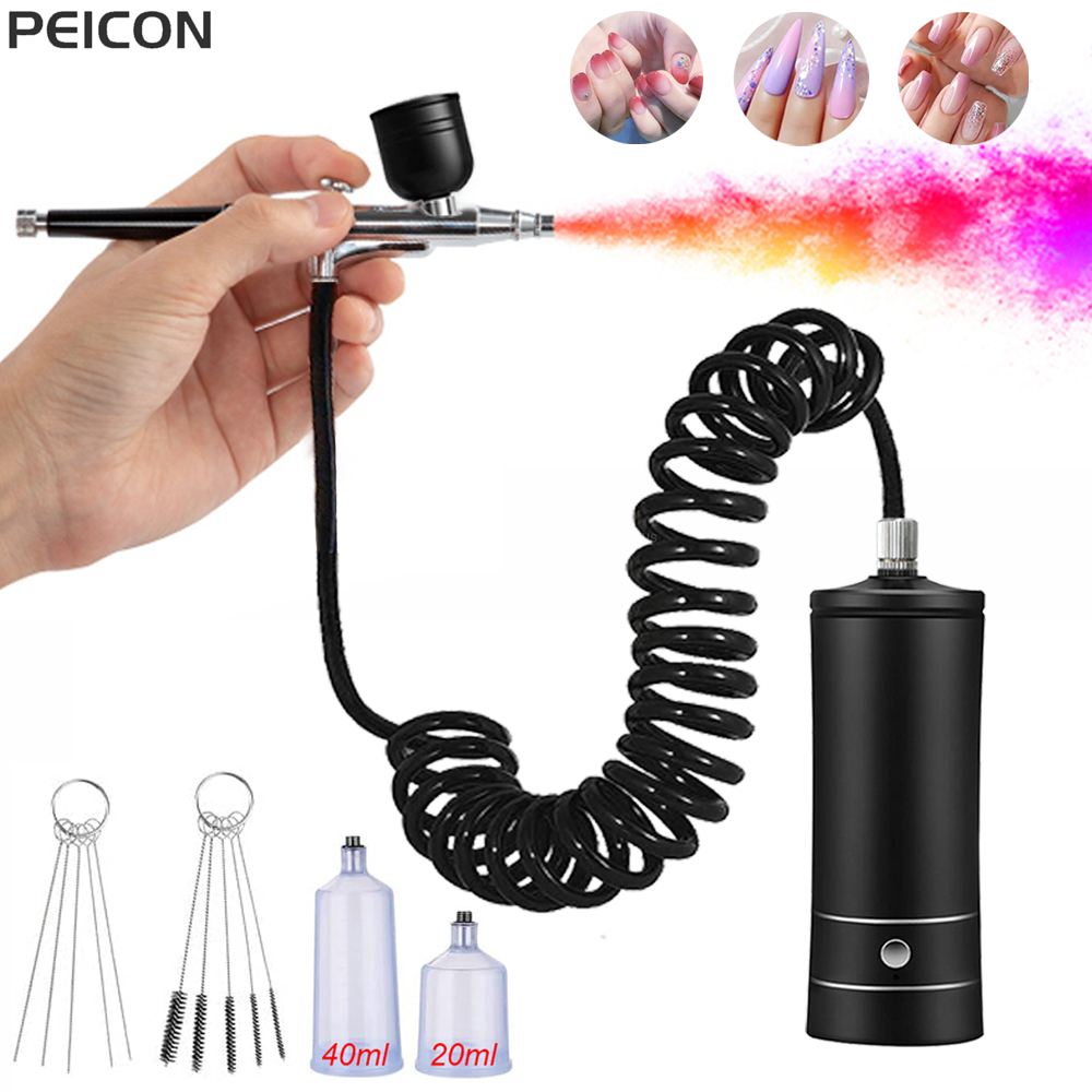 Nail Art Sch - Airbrush Nail with Compressor Portable Air