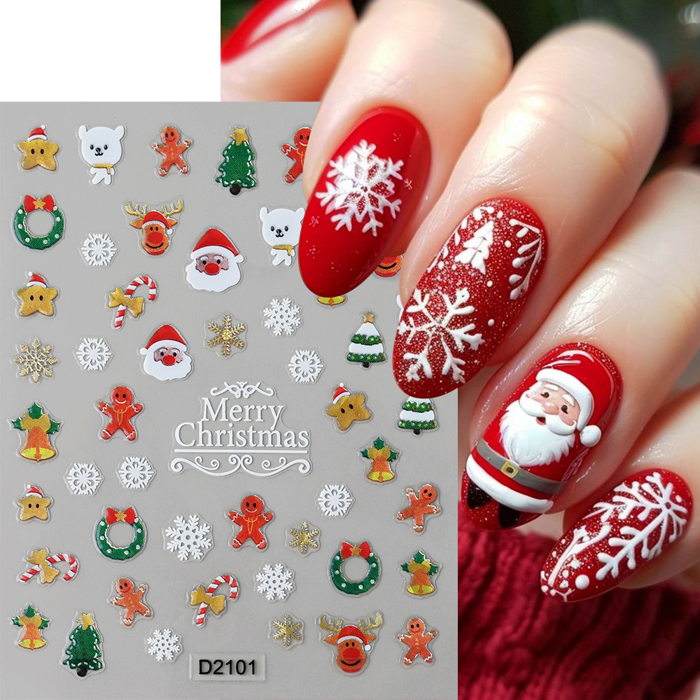 1Pc 5D Christmas Nail Art Stic - Nail Art Xmas Stickers recension och pris