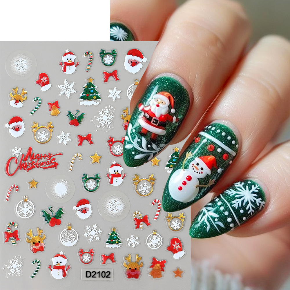 1Pc 5D Christmas Nail Art Stic - Nail Art Xmas Stickers recension och pris