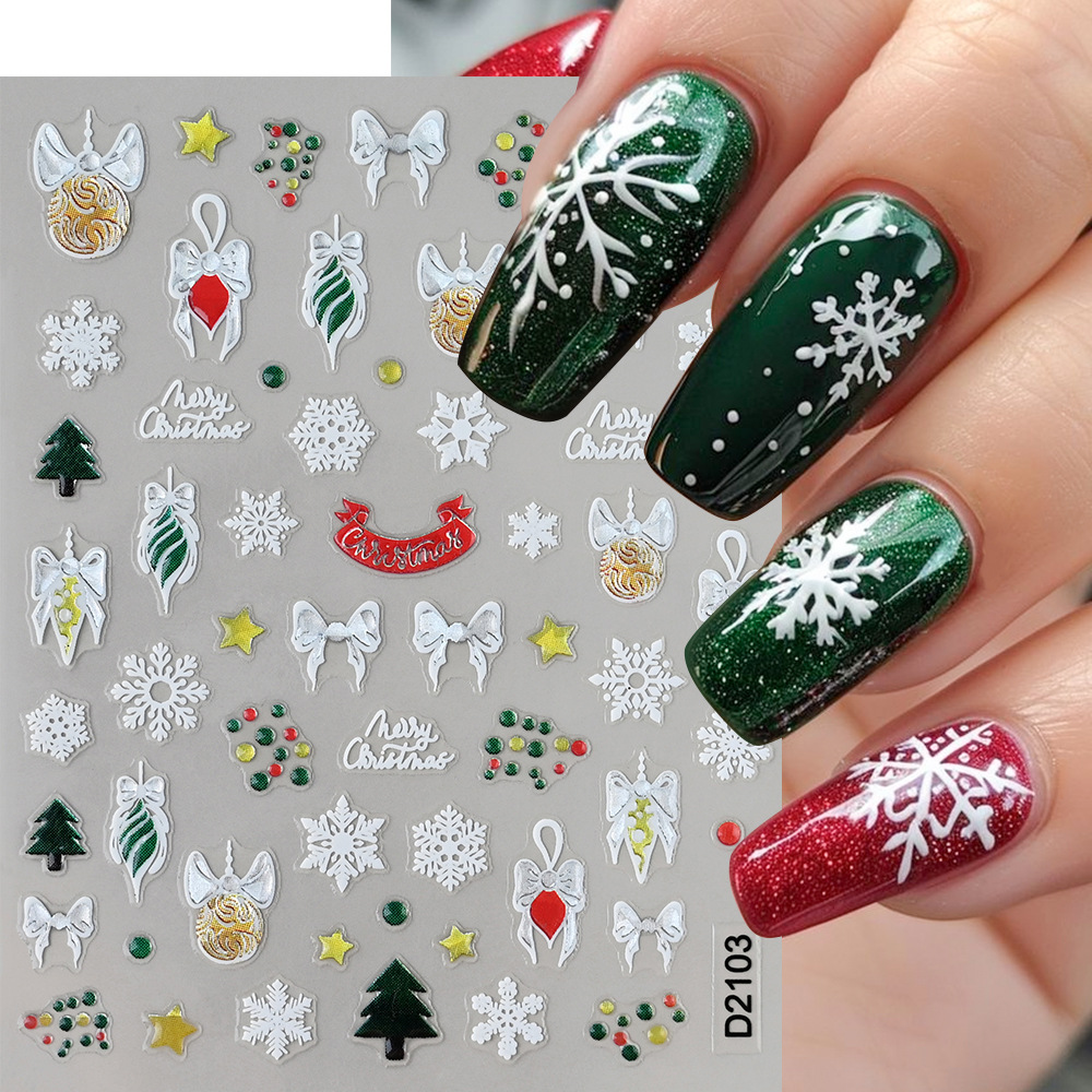 1Pc 5D Christmas Nail Art Stic - Nail Art Xmas Stickers recension och pris