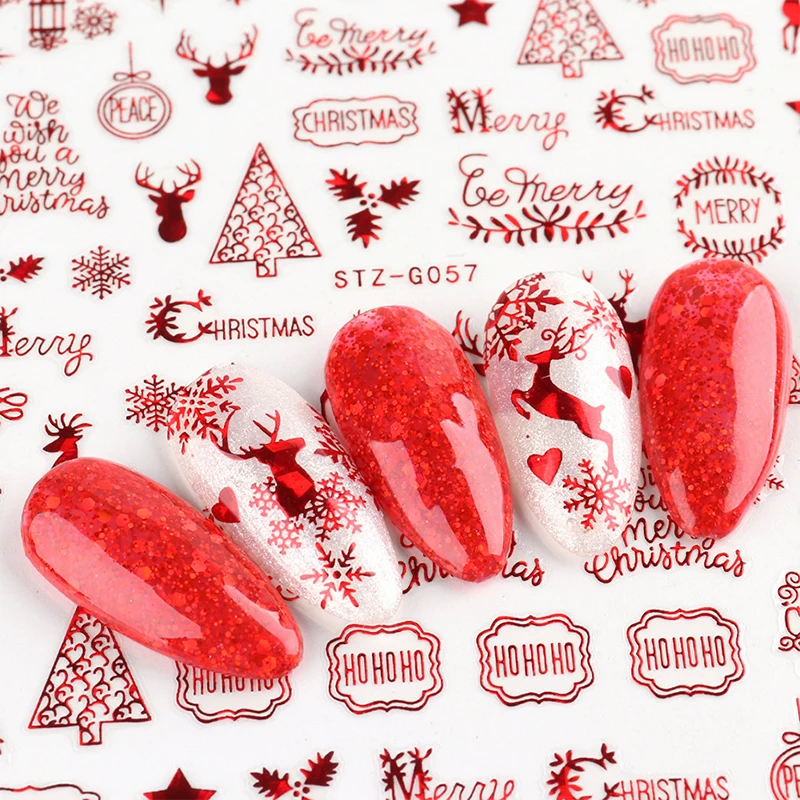 Christmas Nails Accesories Red - Nail Art Xmas Stickers recension och pris