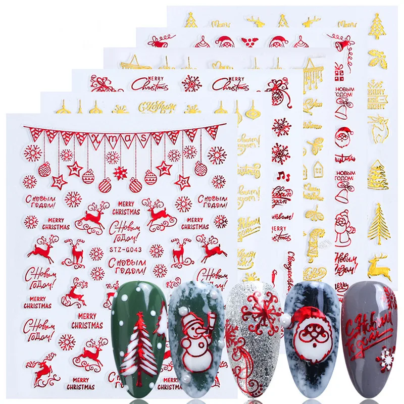 Christmas Nails Accesories Red - Nail Art Xmas Stickers recension och pris