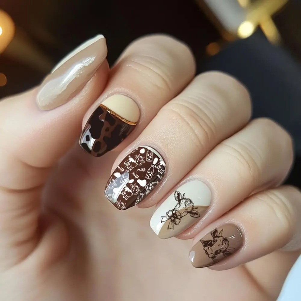 3pcs Cow-Theme Nail Stamping P - Nail Art Inspo recension och pris