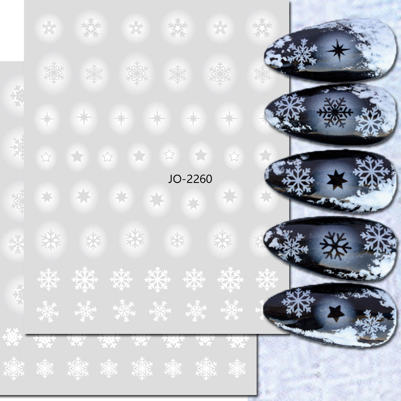 Nail Art 3d Decals White Hollo - Nail Art Xmas Stickers recension och pris