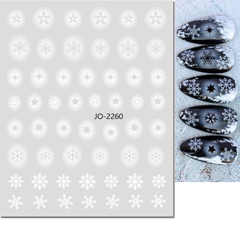 Nail Art 3d Decals White Hollo - Nail Art Xmas Stickers recension och pris