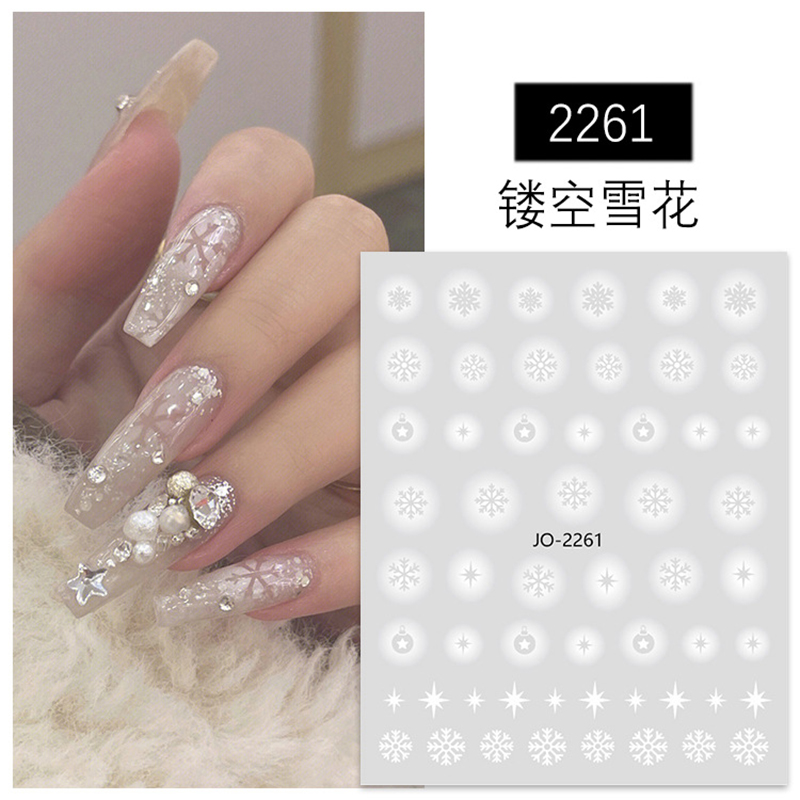 Nail Art 3d Decals White Hollo - Nail Art Xmas Stickers recension och pris