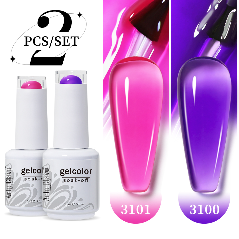 Arte Clavo 2Pcs/Set 15ml Jelly - Nail Art Natural Pink recension och pris