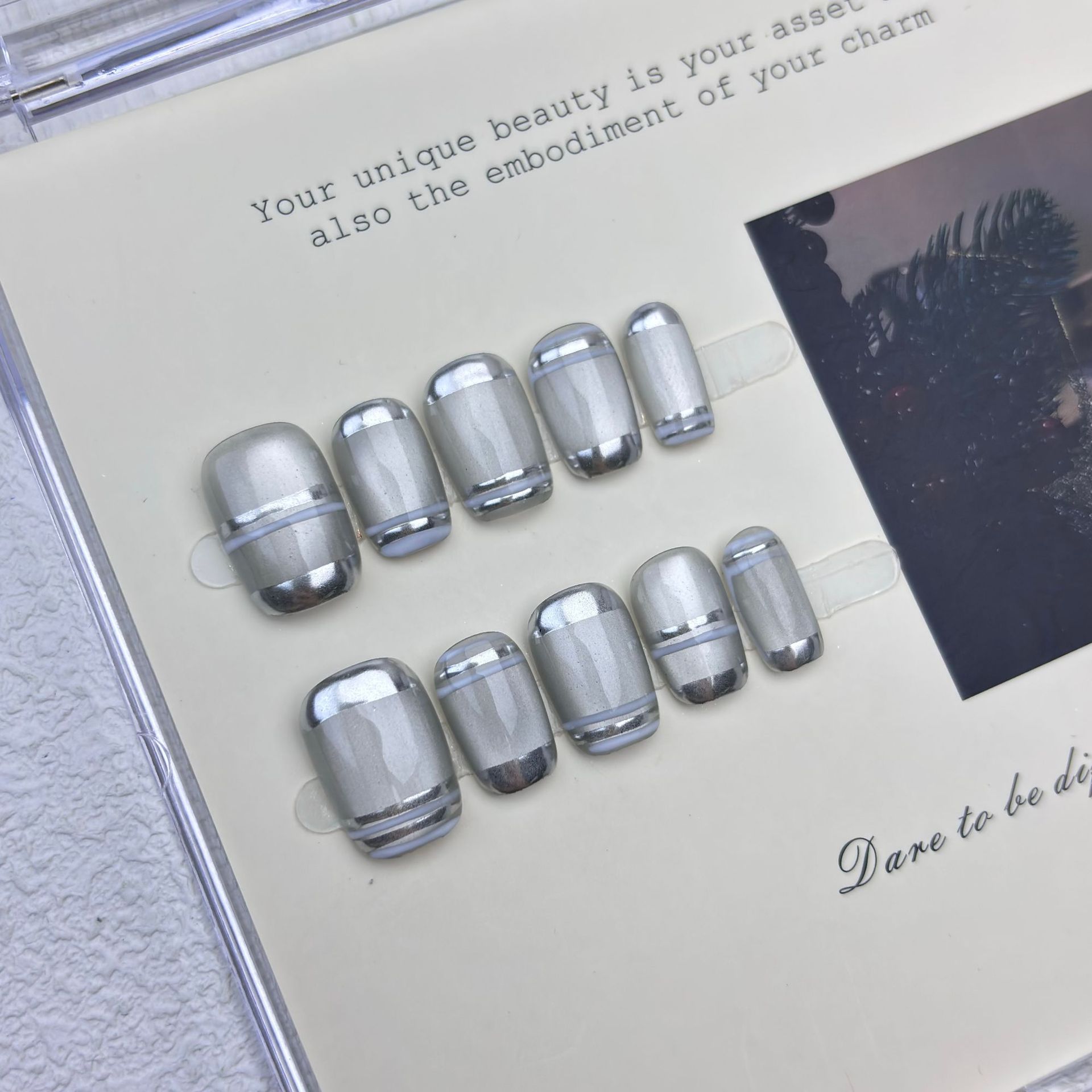 10pcs Aurora Chrome Press on N - Nail Art Inspo recension och pris