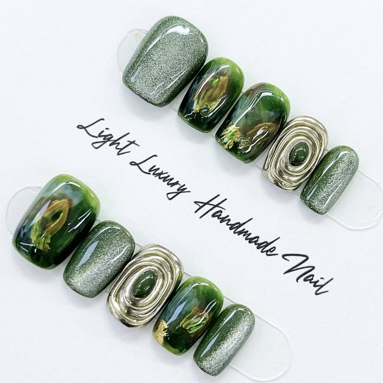 10pcs Pure Hand Pressed Short  - Nail Art Inspo recension och pris