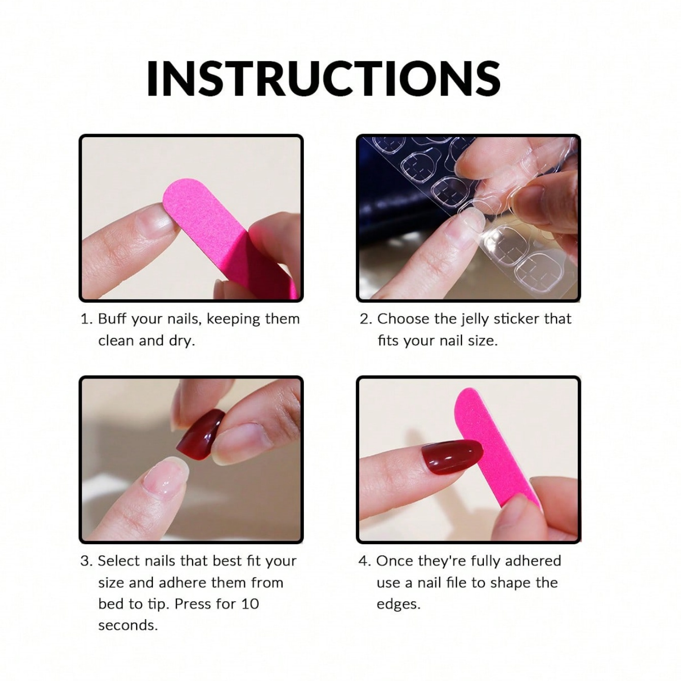 10pcs Pure Hand Pressed Short  - Nail Art Inspo recension och pris